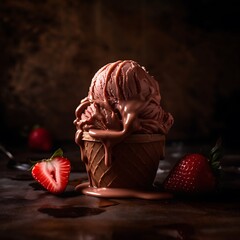 Decadent Strawberry Chocolate Ice Cream