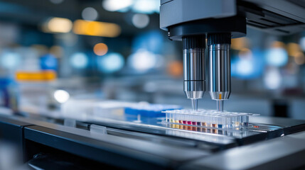 Flow cytometers count cells in an immunology lab with lasers beaming samples flowing through channels data histograms updating and researchers gating populations depicted in