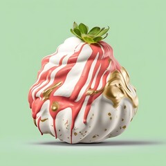 Whimsical Strawberry Delight A 3D Rendered Treat