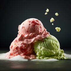 Delicious Melting Ice Cream Scoops