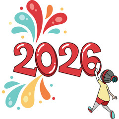 Colorful 2026 New Year Celebration Design