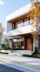 Stunning modern residence with warm wood accents