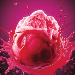 Vibrant Pink Ice Cream Splash