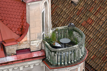 Aerial view of the old town architecture of Vilnius