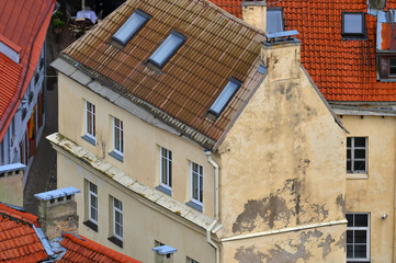 Aerial view of the old town architecture of Vilnius