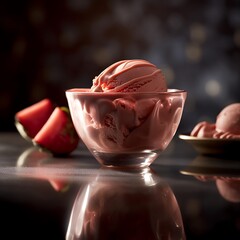 Delicious Strawberry Ice Cream Scoop