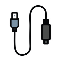 USB Cable: A sleek, modern graphic depicts a standard USB cable, connecting devices with efficient digital data transfer.