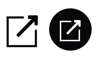 External Link Icons: Clean and simple icons for web design, showcasing the concept of accessing the external resources or new window