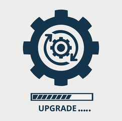 Update Icon with Gear — Synchronization and Settings Symbol Vector Illustration