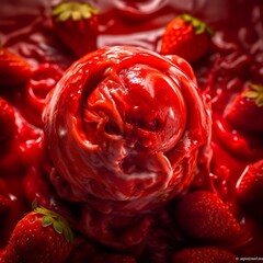 Strawberry Sorbet Sphere A Culinary Delight