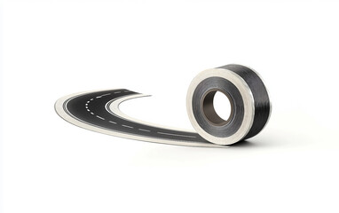 Digital artwork of a surreal tape dispenser transforming into unusual fantasy inspired shapes isolated on transparent background PNG