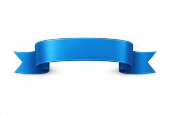 Rippling blue ribbon floating against transparent backdrop, symbolizing success and commemorative moments