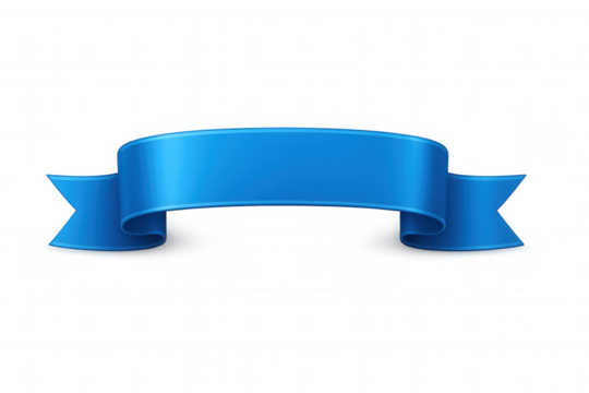 Rippling blue ribbon floating against transparent backdrop, symbolizing success and commemorative moments