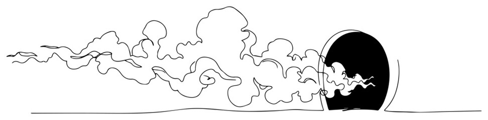 Smoke Explosion Border Line Art Vector – Dynamic Cloudy Blast Divider for Comic Strips, Action Posters, Game UI, Tattoo Designs, Motion Graphics © Luka