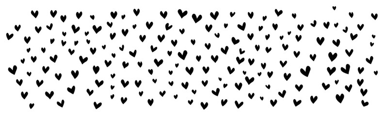 Cute Hearts Scatter Seamless Pattern Vector – Hand-Drawn Love Confetti Background for Valentines Cards, Wedding Invitations, Scrapbooking, Textile Prints