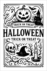 Halloween Party Label Design Template