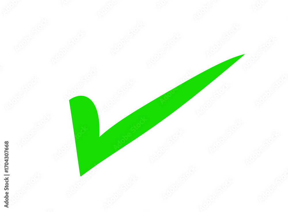 Poster green check mark symbol isolated on transparent background