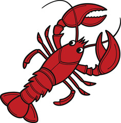 Red Lobster Vector illustration