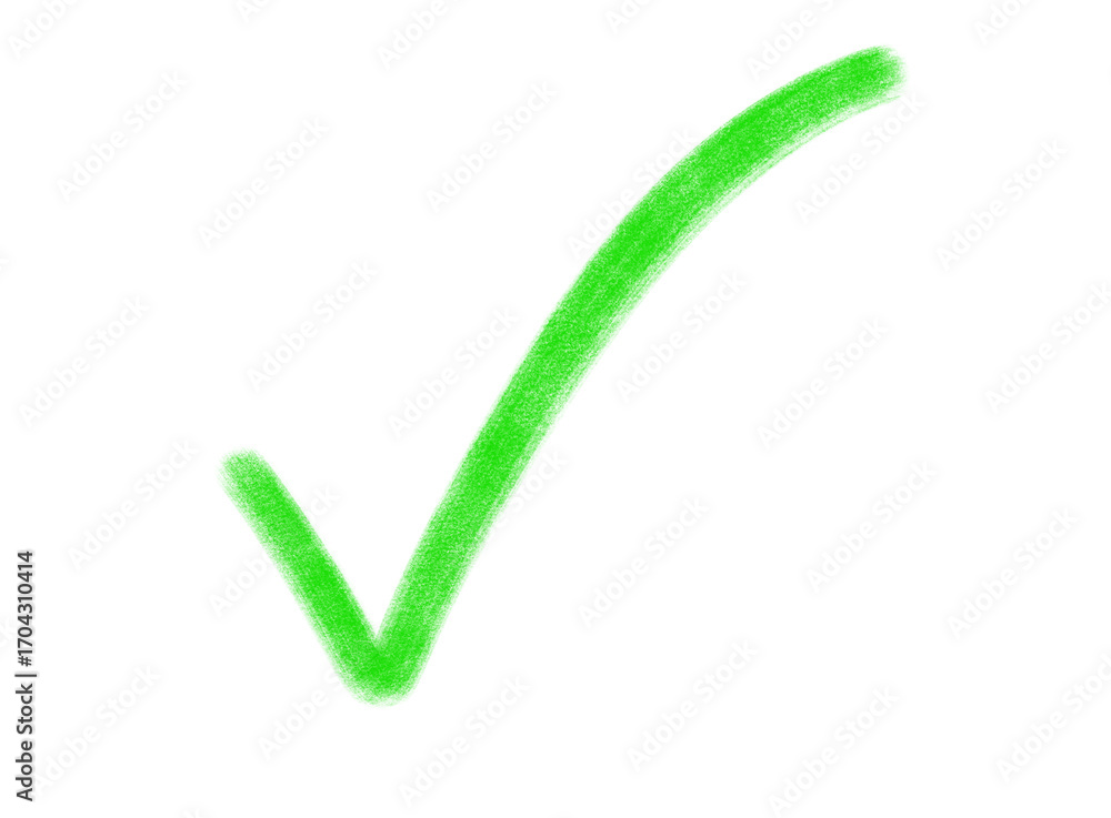Poster green check mark symbol isolated on transparent background
