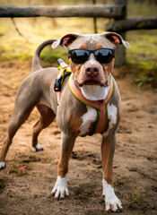Hund mit Sonnenbrille