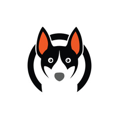 Modern Dog Mascot Logo - Sleek Animal Head Silhouette