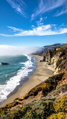 Coastal vista with mist