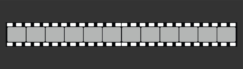 Curved film strip icon , Movie reel. Roll of retro film strip on isolated white background. Photographic film in retro style. Curved film strip. eps10