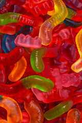 Assorted colorful gummy candies. Jelly  sweets.
