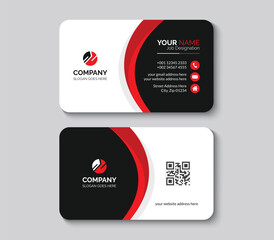 Stylish Modern Business Card with Red and Black Accents