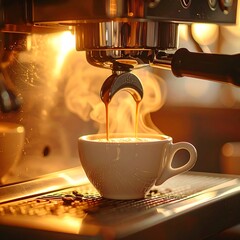 Coffee brewing in a cafe
