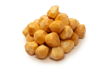 Piece of cheese isolated on white bacckground.