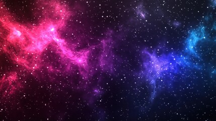 Fototapeta premium Pink and blue nebula in deep space