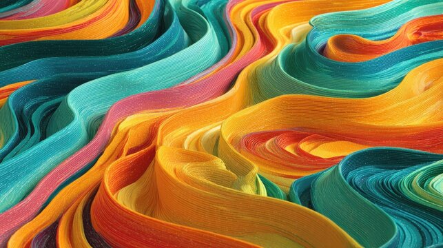 vibrant retro waves flowing with rhythmic color creating a dynamic visual experience