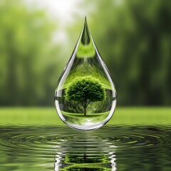 green leaf with water drop
