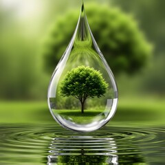 green leaf with water drop