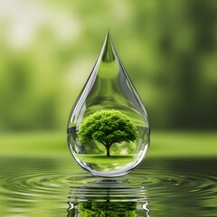 green leaf with water drop