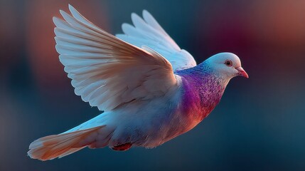 Peace pigeon flying with outstretched wings, International Day of Peace background