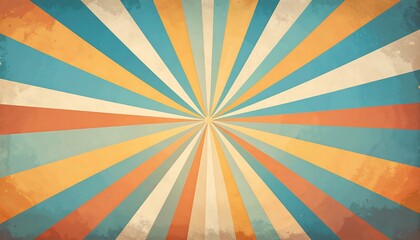 Vintage sunburst radial pattern on aged paper