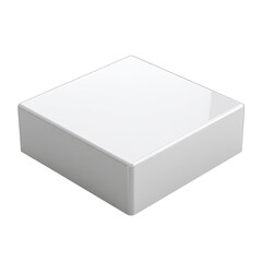 Naklejka premium A solid, white, square, rectangular block. Its smooth, glossy surface reflects light