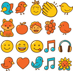 animal icons set  vector design