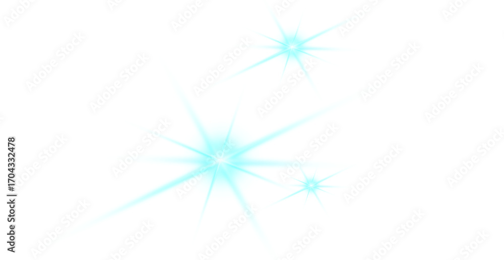 Aufkleber a dynamic display of abstract, cyan stars burst forth against a stark black backdrop.