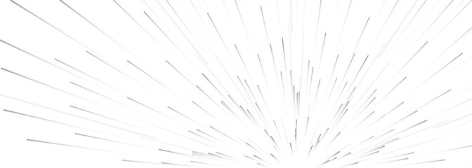 Gray rays comic transparent explosion. Halftone, pop art style effect. Black and white vector illustration