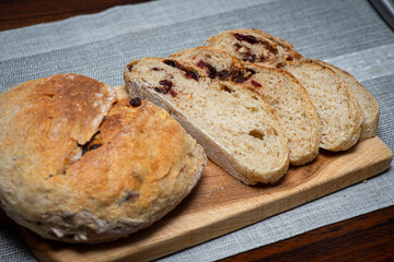 homemade bread with raisins