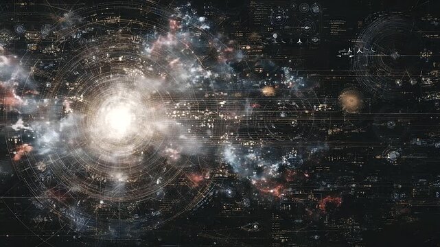 Abstract visualization of philosophical and mathematical ideas shaping algorithms, formal logic systems, probability theory, game theory, and neural networks 