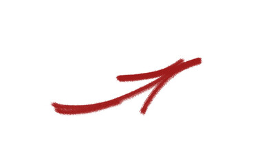 A red arrow is drawn on a white background. The arrow is long and thin, with a pointed tip