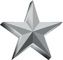 Black and White star. Golden Christmas star isolated on white background. Nice illustration of a 3d look Black and White star on white background. Star vector collection.