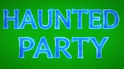 Haunted party announcement with creepy animated text for Halloween celebrations