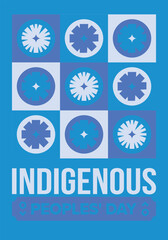 Indigenous Peoples' Day. Native American Day. American Indian culture. Heritage Month. Celebrate annual in United States. Tradition pattern. Poster, card, banner and background. Vector illustration