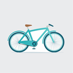 Fototapeta premium A Minimalist Depiction of a Teal Bicycle with Distinctive Structural Design for Urban Journeys