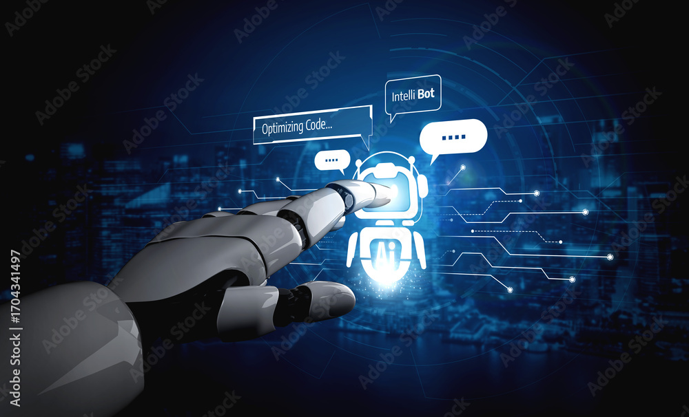 Poster ai virtual assistant artificial intelligence chatbot controlled by prompt engineering for explainabl